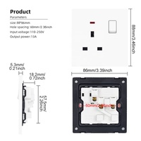 Enchufe Usb C tipo C puerto de carga de corrientes de pared enchufe de alimentación toma de 13 amperios con USB 2