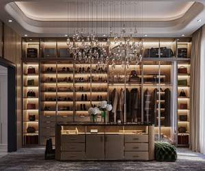 ตู้เสื้อผ้าแบบวอล์กอินไม้จริงทันสมัย แนะนำเป็นอย่างยิ่ง พร้อมประตูบานเลื่อน สำหรับห้องนอนครอบครัว ออกแบบตามสั่ง ขนาดใหญ่ เหมาะสำหรับบ้านและโรงแรม - Product Image 3