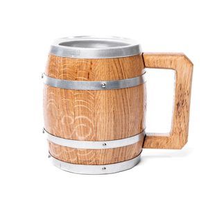 Meilleur prix pour la nouvelle arrivée baril de vin en bois laqué 500 ML avec bord noir pour vin ou bière - Product Image 1