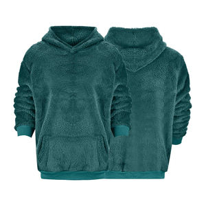 Autumn Winter <b>Fur</b> Pullover <b>Hoodies</b> Front Two Pocket Slim Fit Fashion Warm Comfortable <b>Fur</b> <b>Hoodies</b> For Men's - Product Image 3