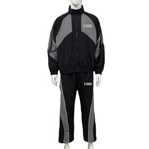 Conjunto Deportivo de Dos Piezas Personalizado, Chaqueta y Pantalones Cortavientos de Nailon con Cremallera, Traje Deportivo de Poliéster para Hombre y Mujer - Product Image 1