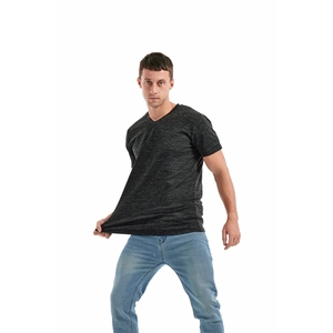 OEM precio de fábrica personalizado cuello en V camisetas 100% algodón logotipo personalizado impresión hombres camisetas de gran tamaño fabricante en Pakistán - Product Image 5