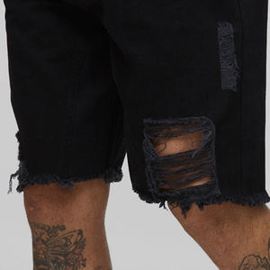 Shorts en jean déchirés pour hommes, style décontracté chic, polyvalents, été, élégants, décontractés, fabriqués en coton doux avec un design de logo personnalisé - Product Image 6
