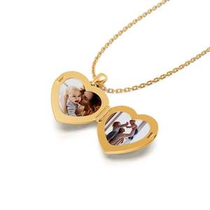 Jeulia Personalized Photo <b>Locket</b> Necklace Sterling Silver Star <b>Heart</b> Design with Birthstone - Product Image 5