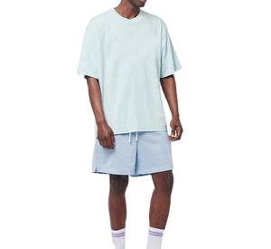 Pantalones Cortos Deportivos de Malla para Hombre, Talla Grande, Casuales, con Cintura Elástica de Poliéster, Diseño Sólido, Cómodos, de Doble Capa - Product Image 1