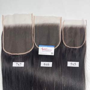 Extensiones de cabello humano natural sin procesar de encaje transparente 5x5 6x6 HD recto natural con cierre frontal de Vietnam - Product Image 3