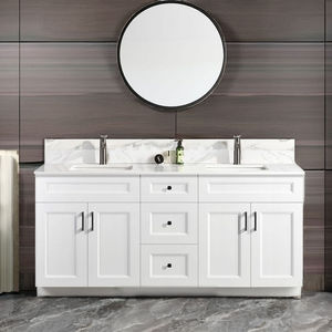 Armoires de vanité de salle de bain blanches multifonctionnelles pour salle de bain - Product Image 1