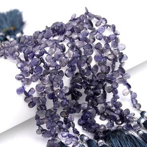 Cuentas de piedras preciosas con forma de pera facetada de iolita Natural, precio al por mayor, cuentas de iolita para fabricación de joyas, briolette de iolita hecha a mano a granel - Product Image 4