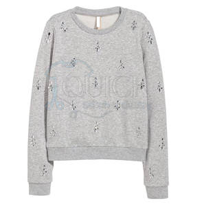 OEM invierno poliéster/algodón mezcla logotipo personalizado strass sudaderas-bajo MOQ alta calidad en stock - Product Image 1