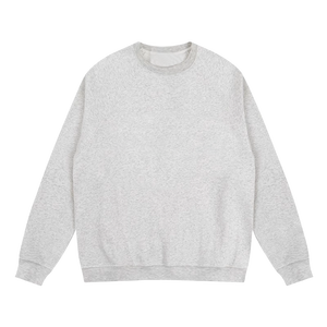 Pull en molleton de coton surdimensionné à col ras du cou, sweat-shirt lavé, broderie avec logo personnalisé, sweat-shirts, col rond - Product Image 5