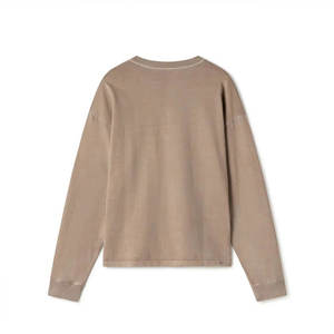 เสื้อยืดผ้าฝ้ายแขนเต็มสำหรับผู้ชายเสื้อคอกลมสีกากีสำหรับบุรุษและสตรีเสื้อผ้าใส่อยู่บ้านออกแบบได้ตามต้องการ - Product Image 2