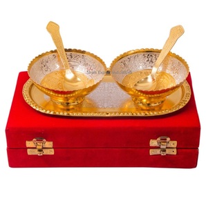 Nuevo juego de cuencos decorativos de latón y Metal, Color dorado para bodas, juego de cuencos decorativos de mesa con caja - Product Image 4