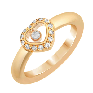 Bague en forme de coeur de diamant de laboratoire CVD de petite taille brillante ronde en or jaune avec clarté VVS directement du fabricant - Product Image 1