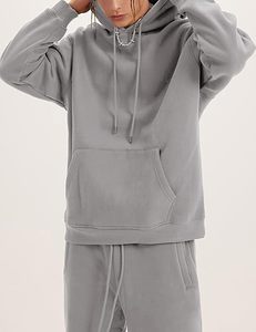 Hombres clásicos de algodón polar con capucha pulóver Casual Loose Fit Streetwear traje de invierno - Product Image 5