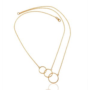 NOVAMART Fine 925 Sterling Silver 3 Tier <b>Fashion</b> <b>Layered</b> <b>Necklace</b>-Gold Tone Wholesale Export - Product Image 2