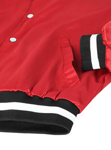 Respirant Satin Varsity Veste Avant Bouton Fermeture Hiver Casual Sportswear Plus La Taille Impression Personnalisée 100% Satin Bomber Veste - Product Image 4