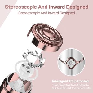 Depiladora Facial Eléctrica Recargable por USB, Indolora, Blanca, Impermeable IPX7, Doble Cuchilla, Portátil, Lavable, para Uso Corporal - Product Image 6