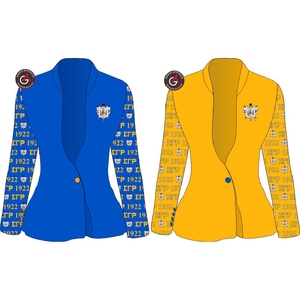 Chaqueta Blazer para Mujer Sigma Gamma Rho, Chaqueta Clásica Ajustada a la Cadera/ Blazers Amarillos Extra Grandes para Mujer - Product Image 3
