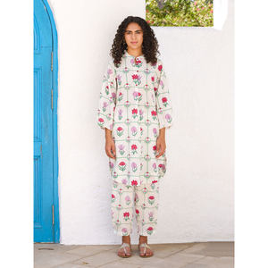 Conjunto de Dos Piezas Floral Bohemio para Mujer, Atuendo de Oficina para Verano - Product Image 1
