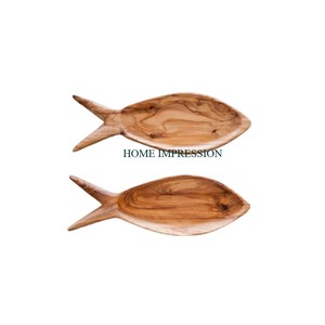 Plato de madera de acacia hecho a mano de alta calidad Diseño de pescado a bajo precio Suministro a granel por fabricante y exportador de confianza - Product Image 1