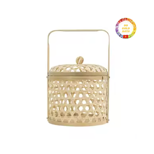 Panier de rangement en bambou naturel avec poignée Panier tissé à la main pour fruits légumes et cadeaux de vacances - Product Image 3