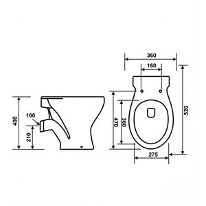 WC monobloc en céramique Eon-S pour salle de bain de villa - Product Image 2