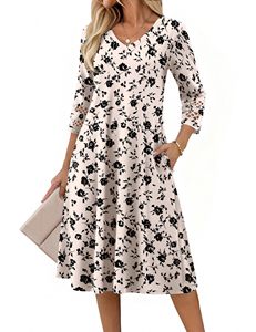 Vestido Vintage de Otoño 2026 de Alta Calidad para Mujer, con Cuello en V, Manga Larga, Estampado Floral, Corte Entallado y Cintura Imperio - Product Image 1