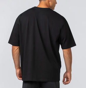 Camisetas de diseño personalizado, camiseta para hombre, camiseta lisa, ropa de calle, Camiseta de algodón pesado con cuello redondo y costilla de gran tamaño para hombre con bolsillo - Product Image 2