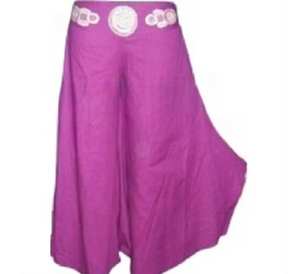 กางเกงผ้าฝ้าย100% ลำลองปักลายผีเสื้อเอวยางยืดระบายอากาศได้กลางเอวหลายสีสำหรับฤดูร้อน - Product Image 1