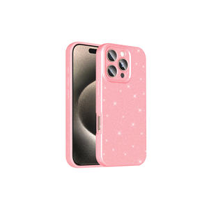 Étui en silicone rose pâle brillant de luxe pour iPhone 16 Pro Max, fin, protection complète de l'appareil photo, coque arrière élégante, design INS - Product Image 1