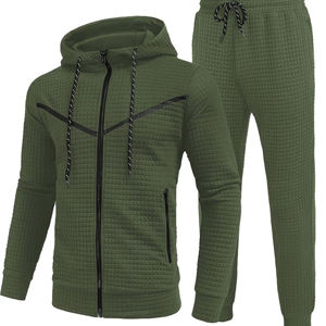 Entraînement personnalisé, jogging, survêtements confortables à fermeture éclair, ensemble deux pièces, survêtements pour hommes à bas prix, logo personnalisé - Product Image 5