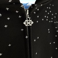 Crystal Blank Terry Cotton 100% Full Zip up Black Streetwear Heavyweight Rhinestone Hoodie para hombres