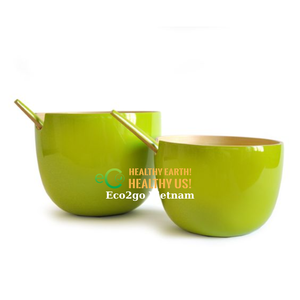 ¡2025! Venta al por mayor Eco2go Natural Bamboo Bowl Spoon Set Diseño moderno Round Bamboo Salad Bowl para Home Party Wedding PC Material - Product Image 1
