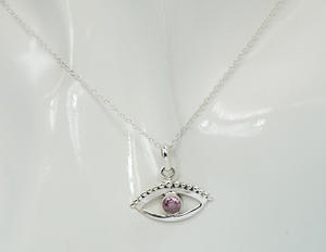 Pendentif pierre de naissance en argent sterling massif 925 topaze rose à facettes naturelles mois de novembre - Product Image 5