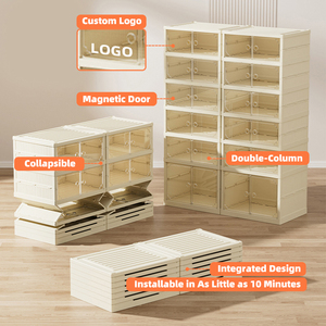 Scarpiera WANUO Personalizzabile a 9 Ripiani in Plastica, Mobiletto Portascarpe in Plastica Facile da Installare, <span class=keywords><strong>Organizer</strong></span> per Scarpe Pieghevole in un Unico Pezzo - Product Image 2