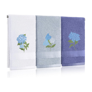 Serviettes en coton 100% brodées en gros, serviettes en tricot personnalisées à séchage rapide avec broderie personnalisée - Product Image 1