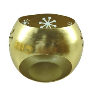 Décoration de noël en métal rond votif placage à l'or conception de luxe pot de bougie votive pour la décoration intérieure personnalisée - Product Image 1