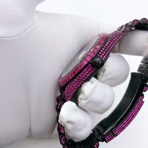 New Arrival Pink Color VVS Moissanite Diamond Stainless Steel Automatic Iced Out <b>Wrist</b> <b>Watch</b> Hip Hop Bling Luxury <b>Men</b> Fashion - Product Image 3