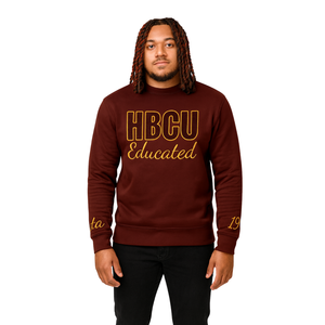 HBCU Iota felpa in ciniglia colta marrone e oro lettere ricamate in cotone Premium Divine nove greco Life abbigliamento - Product Image 1