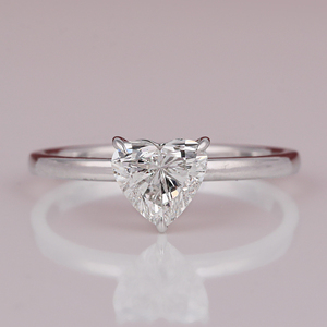 Elegante anillo de bodas de oro sólido de 18 quilates, solitario de moda, ajuste de bisel en forma de corazón, Diamante clásico creado en laboratorio, oro sólido IGI - Product Image 1