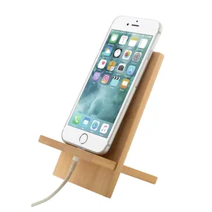 Support de téléphone portable en bambou écologique Gibba, accessoires de bureau - Product Image 4