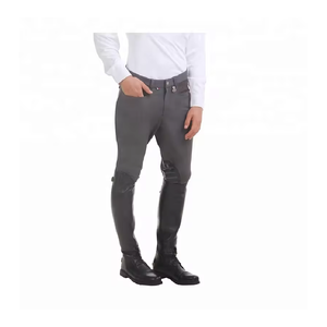 Pantalones de rendimiento para hombres para deportes ecuestres, pantalones de equitación competitivos con calentadores de piernas de tela flexible, protectores y calentadores - Product Image 5