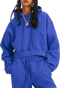 Ensemble jogging et sweat à capuche en molleton mélangé coton pour femme, 2 pièces, coupe ample, décontracté, sportswear, manches lanternes, écologique, hiver automne - Product Image 2