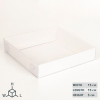 Boîte cadeau en papier kraft 15x15x3 cm avec couvercle transparent au fini mat pour Noël pour biscuits, gâteaux, bonbons, emballage de fête