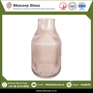 คอลเลกชั่นใหม่แจกันแก้วทรงสลิมลายแนวตั้งสำหรับตกแต่งบ้าน - Product Image 2