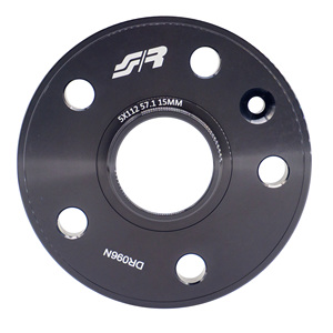 2 espaciadores de aluminio negros de 15 mm 5X112 con eje de 57.1 - Product Image 2