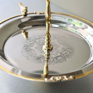 Meilleurs prix sur Métal Argenté Arts et Métiers Support de Service de Table Décoration de la Maison Support à plusieurs niveaux de l'Inde - Product Image 5