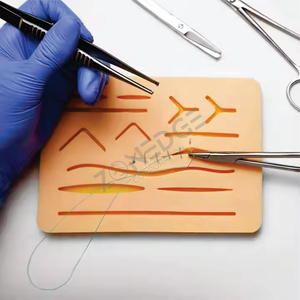 Kit de práctica de sutura de almohadilla de silicona de simulación de piel reutilizable completa para estudiantes de medicina veterinaria Kit de sutura quirúrgica manual - Product Image 1