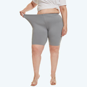 Shorts de sport grande taille pour femme, taille haute, en Spandex/Polyester léger, écologiques, délavés à la javel, vente en gros - Product Image 5