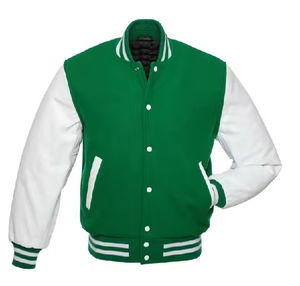Wholesale <b>Men</b> <b>s</b> PU Suede Varsity Jacket Casual Turn <b>Down</b> Collar Single Button Front Logo Winter Outerwear 460g Lightweight <b>Coat</b> - Product Image 6